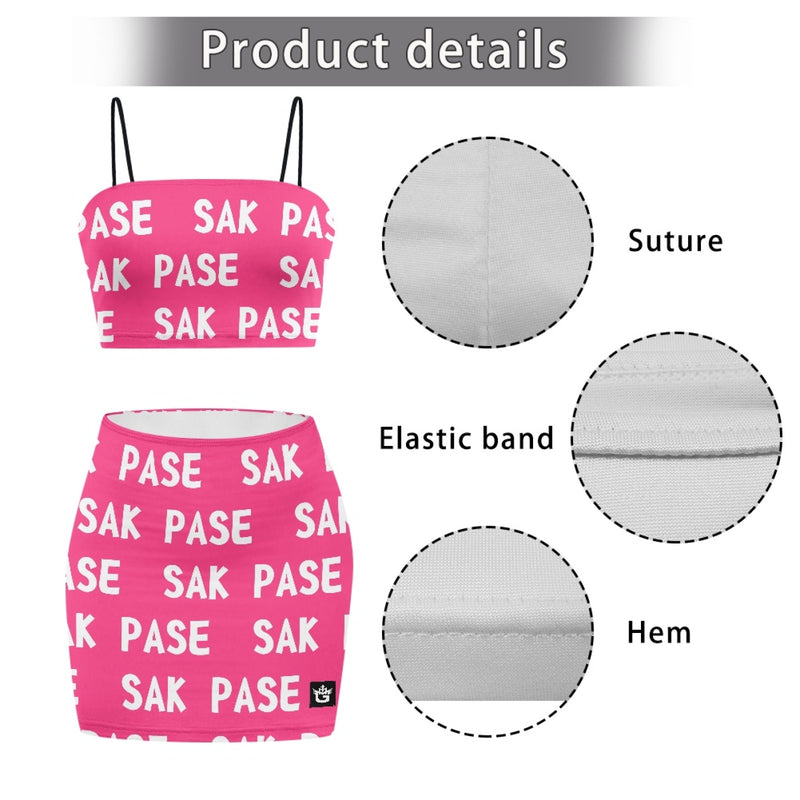 TMMG HAITI PINK SAK PASE TOP SKIRT SUIT
