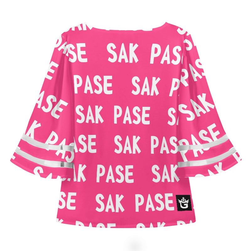 TMMG HAITI PINK SAK PASE Women Puff Sleeve Blouse