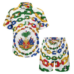 TMMG HAITI HAITIAN FLAG URBAN LINK MEN'S CABANA SET