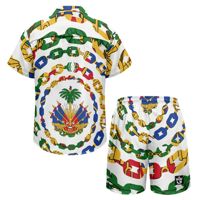 TMMG HAITI HAITIAN FLAG URBAN LINK MEN'S CABANA SET