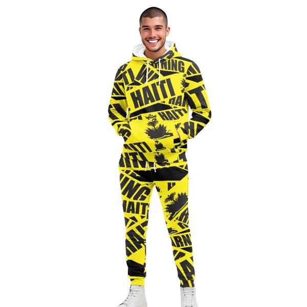TMMG HAITI WARNING PRINT HOODIE AND JOGGERS SET