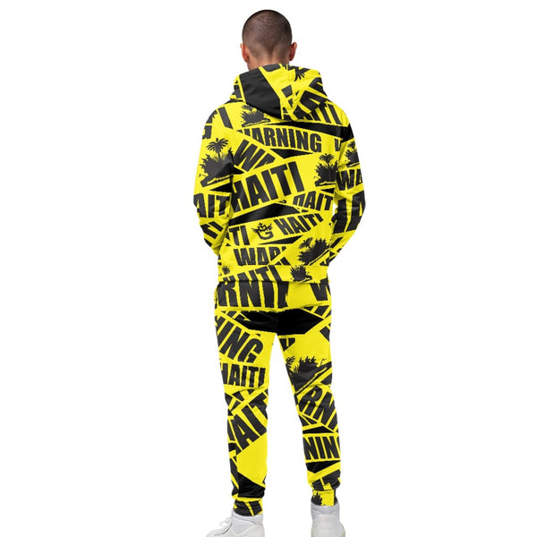 TMMG HAITI WARNING PRINT HOODIE AND JOGGERS SET