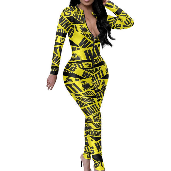 🔥 TMMG Haiti Warning Yellow Tape Jumpsuit 🔥