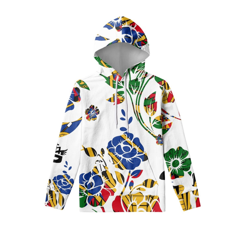 TMMG HAITI WHITE HAITIAN FLAG CHOUBLAK FLOWER HOODIE AND JOGGERS SET