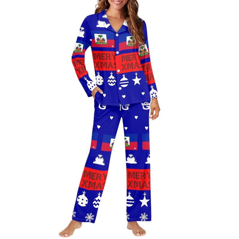 TMMG HAITI WOMEN'S BLUE XMAS PAJAMA SET