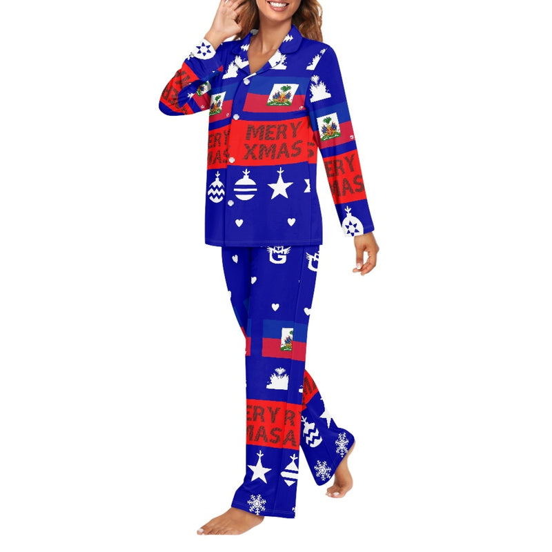 TMMG HAITI WOMEN'S BLUE XMAS PAJAMA SET