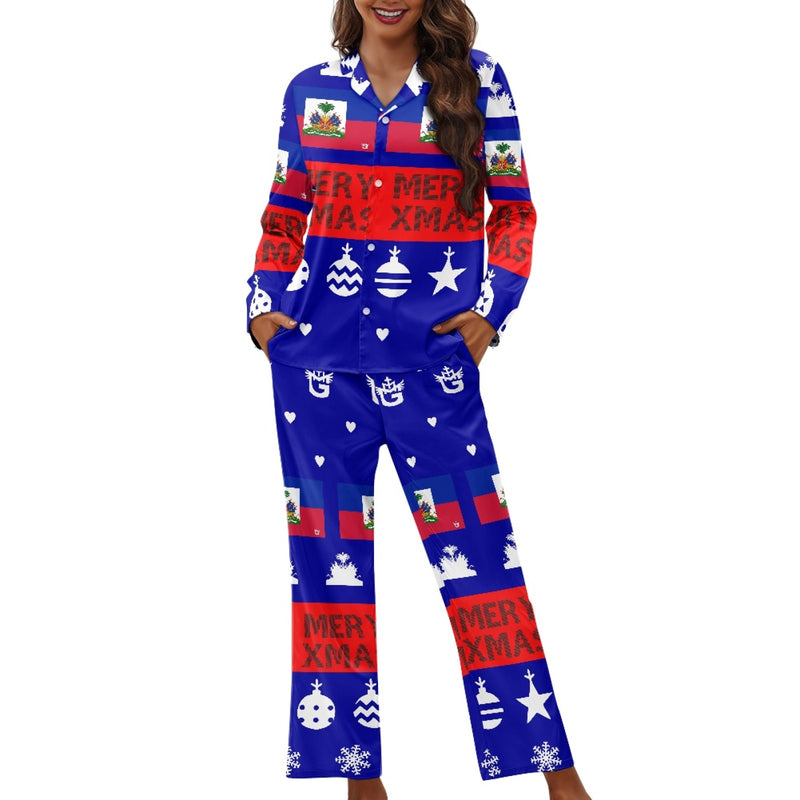 TMMG HAITI WOMEN'S BLUE XMAS PAJAMA SET