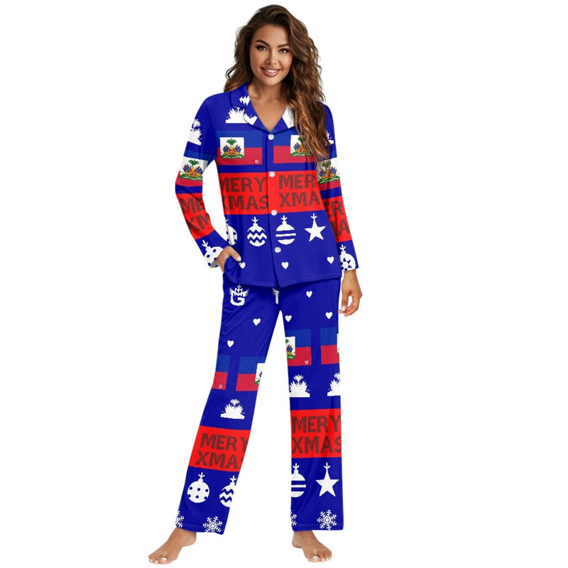 TMMG HAITI WOMEN'S BLUE XMAS PAJAMA SET