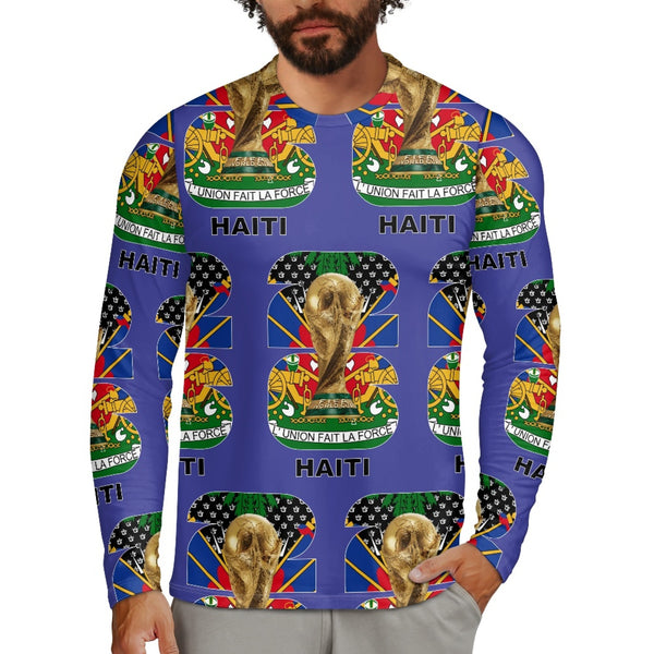 TMMG HAITI WORLD CUP 2026 BLUE ALL OVER LONG SLEEVE T-SHIRT