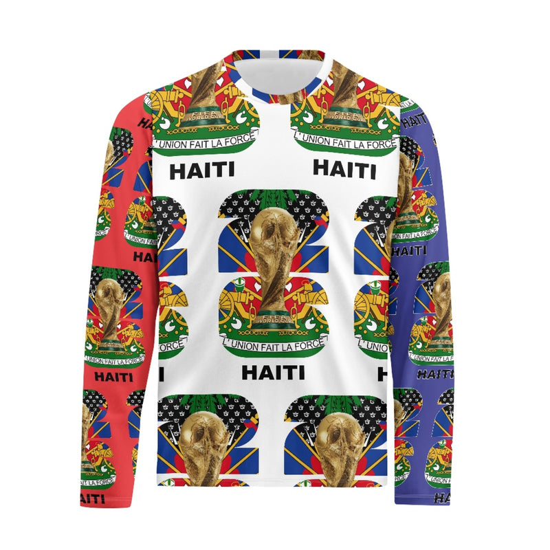 TMMG HAITI WORLD CUP 2026 BLUE AND RED ALL-OVER LONG SLEEVE T-SHIRT