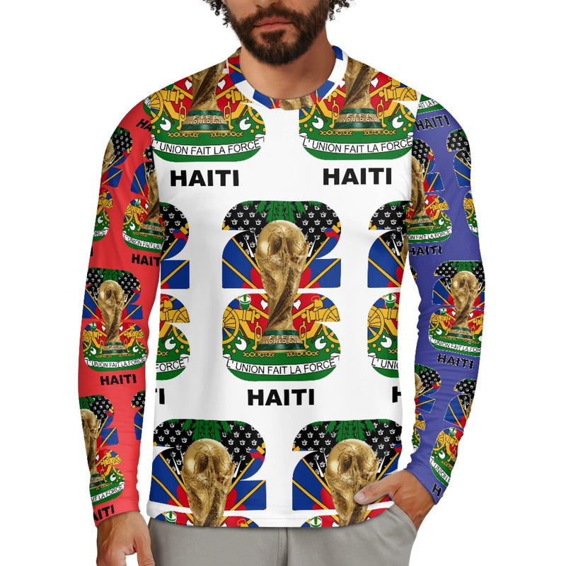 TMMG HAITI WORLD CUP 2026 BLUE AND RED ALL-OVER LONG SLEEVE T-SHIRT