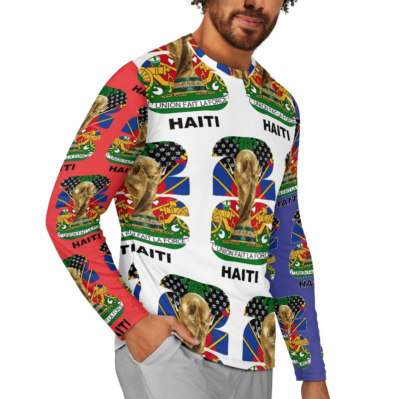 TMMG HAITI WORLD CUP 2026 BLUE AND RED ALL-OVER LONG SLEEVE T-SHIRT