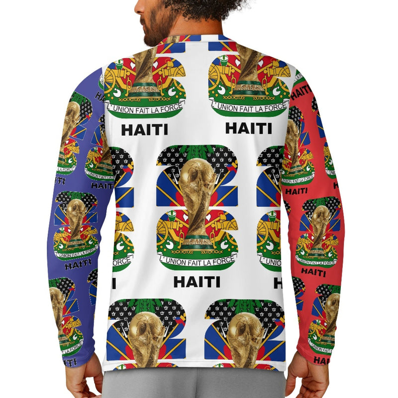 TMMG HAITI WORLD CUP 2026 BLUE AND RED ALL-OVER LONG SLEEVE T-SHIRT
