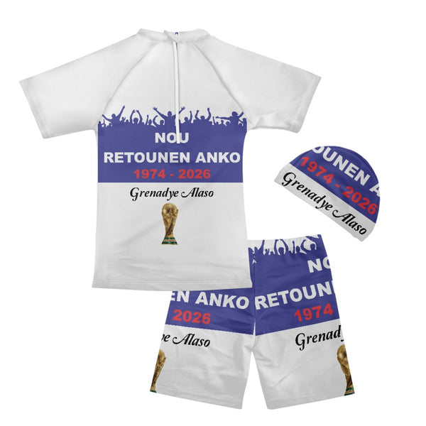 TMMG HAITI WORLD CUP 2026 BOYS 3 PIECE SWIMSUIT