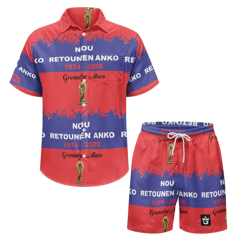 TMMG HAITI WORLD CUP 2026 RED AND BLUE NOU RETOUNEN ANKO CABANA SET