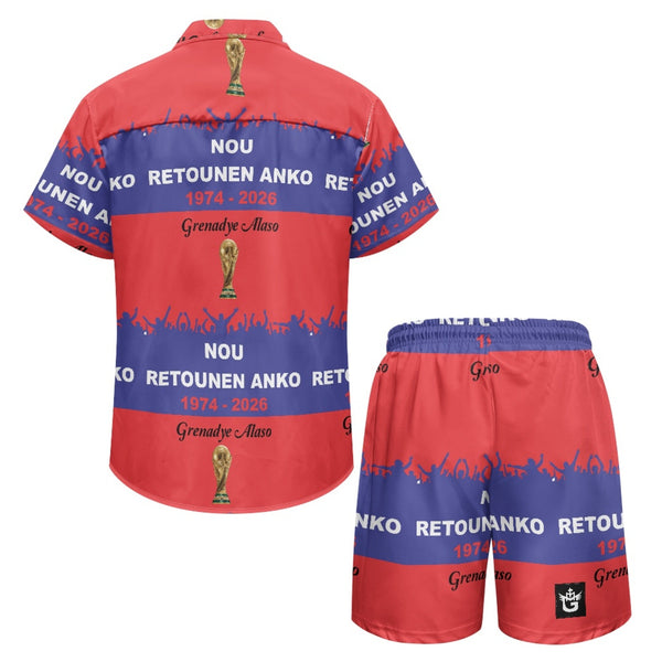 TMMG HAITI WORLD CUP 2026 RED AND BLUE NOU RETOUNEN ANKO CABANA SET