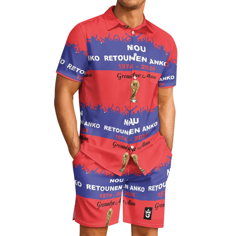 TMMG HAITI WORLD CUP 2026 RED AND BLUE NOU RETOUNEN ANKO CABANA SET