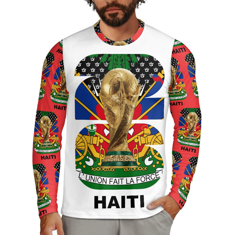 TMMG HAITI WORLD CUP 2026 RED SLEEVES ALL OVER LONG SLEEVE T-SHIRT