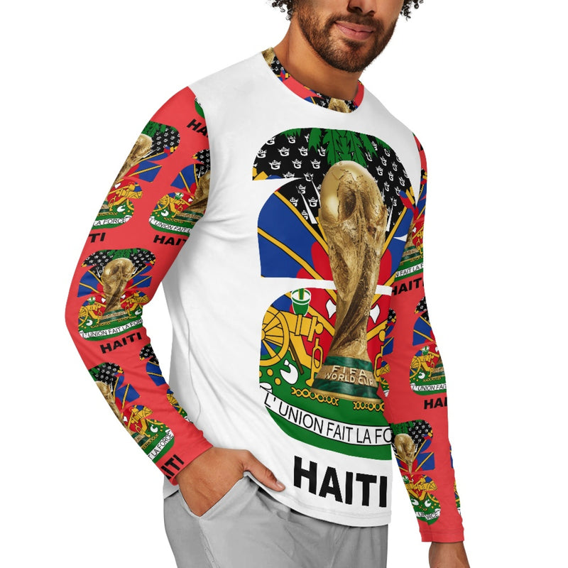 TMMG HAITI WORLD CUP 2026 RED SLEEVES ALL OVER LONG SLEEVE T-SHIRT
