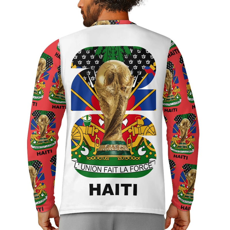 TMMG HAITI WORLD CUP 2026 RED SLEEVES ALL OVER LONG SLEEVE T-SHIRT