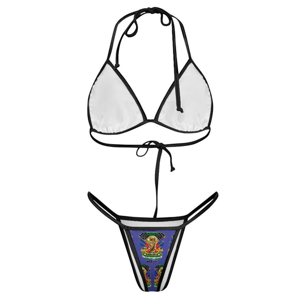 TMMG HAITI WORLD CUP 2026 Women's Blue Triangle Bikini with Thong Bottom