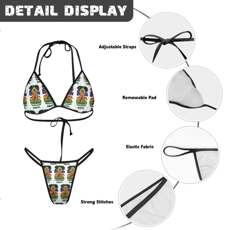 TMMG HAITI WORLD CUP 2026 Women's Triangle Bikini with Thong Bottom