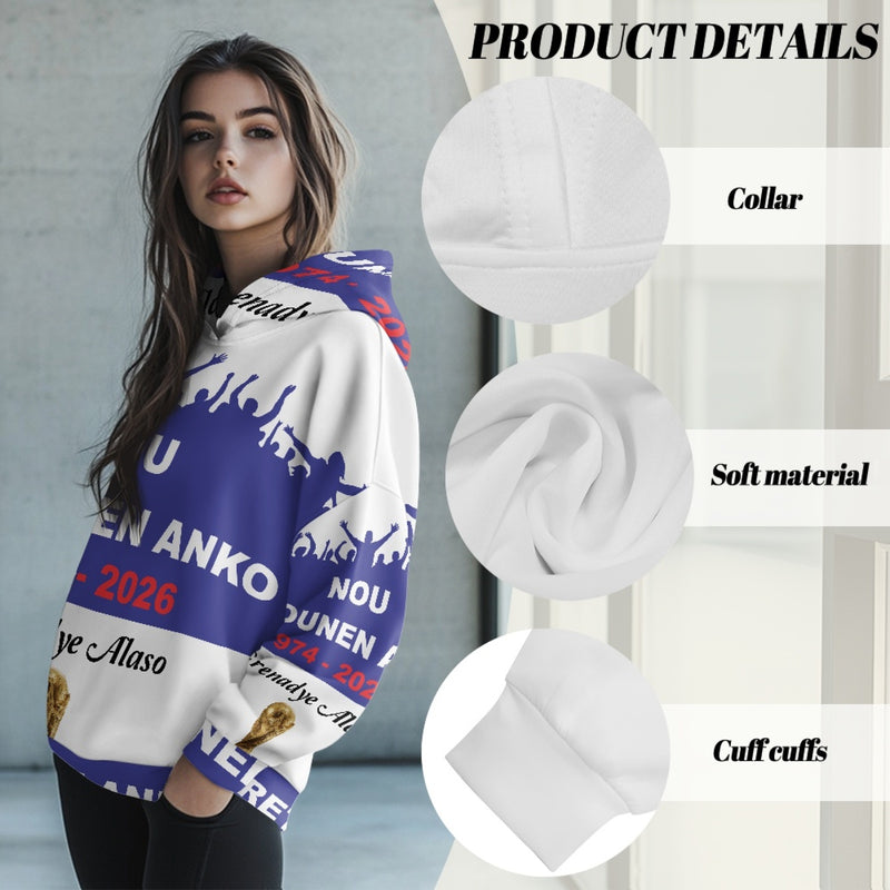 TMMG HAITI WORLD CUP 2026 Women's loose pullover hoodie