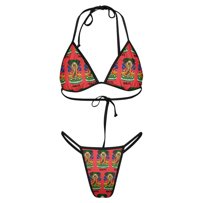 TMMG HAITI WORLD CUP 2026 Women's red Triangle Bikini with Thong Bottom