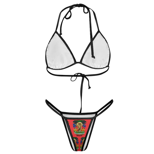 TMMG HAITI WORLD CUP 2026 Women's red Triangle Bikini with Thong Bottom