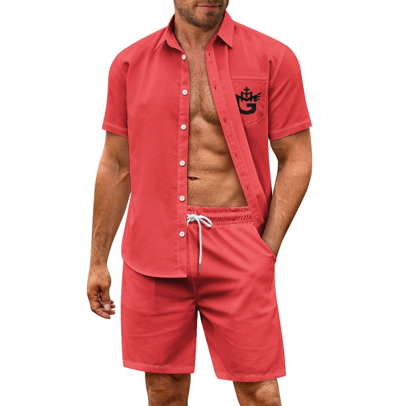 TMMG LOGO RED PLAIN CABANA SET