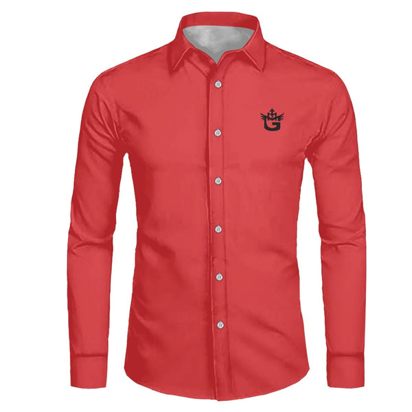 TMMG LOGO RED PLAIN DRESS SHIRT
