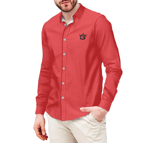TMMG LOGO RED PLAIN DRESS SHIRT