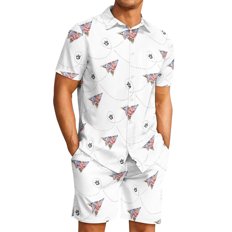 TMMG HAITI HAITIAN FLAG BANDANA PAPER PLANE MENS CABANA SET