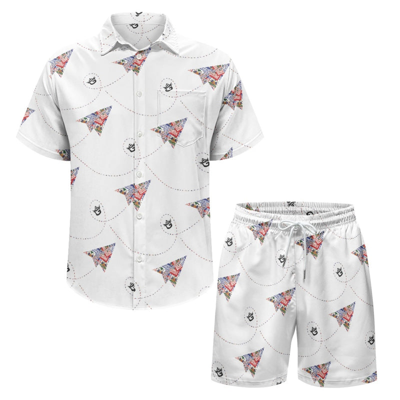 TMMG HAITI HAITIAN FLAG BANDANA PAPER PLANE MENS CABANA SET