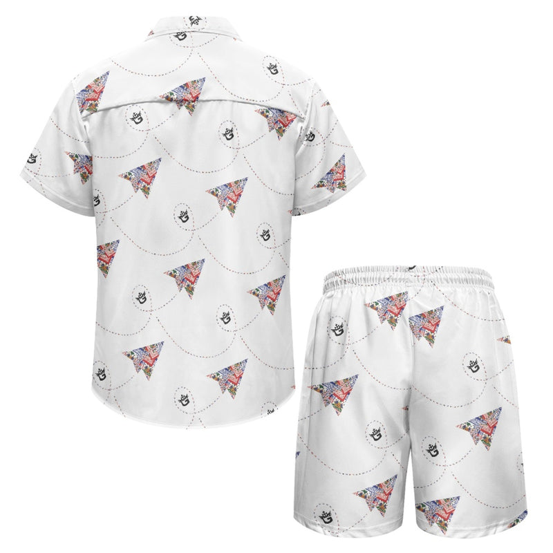 TMMG HAITI HAITIAN FLAG BANDANA PAPER PLANE MENS CABANA SET