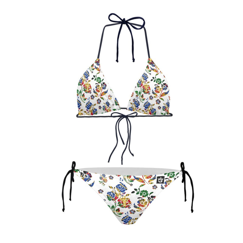 TMMG HAITI LUXURY FLOWERS CHOUBLAK BIKINI SET