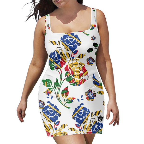 TMMG HAITI LUXURY CHOUBLAK FLOWERS BODYCON DRESS