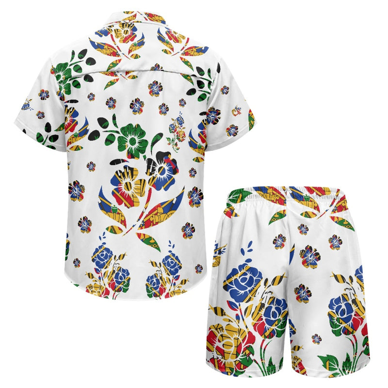 TMMG HAITI NATIONAL FLOWER CHOUBLAK HIBISCUS MEN'S CABANA SET
