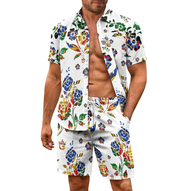 TMMG HAITI NATIONAL FLOWER CHOUBLAK HIBISCUS MEN'S CABANA SET