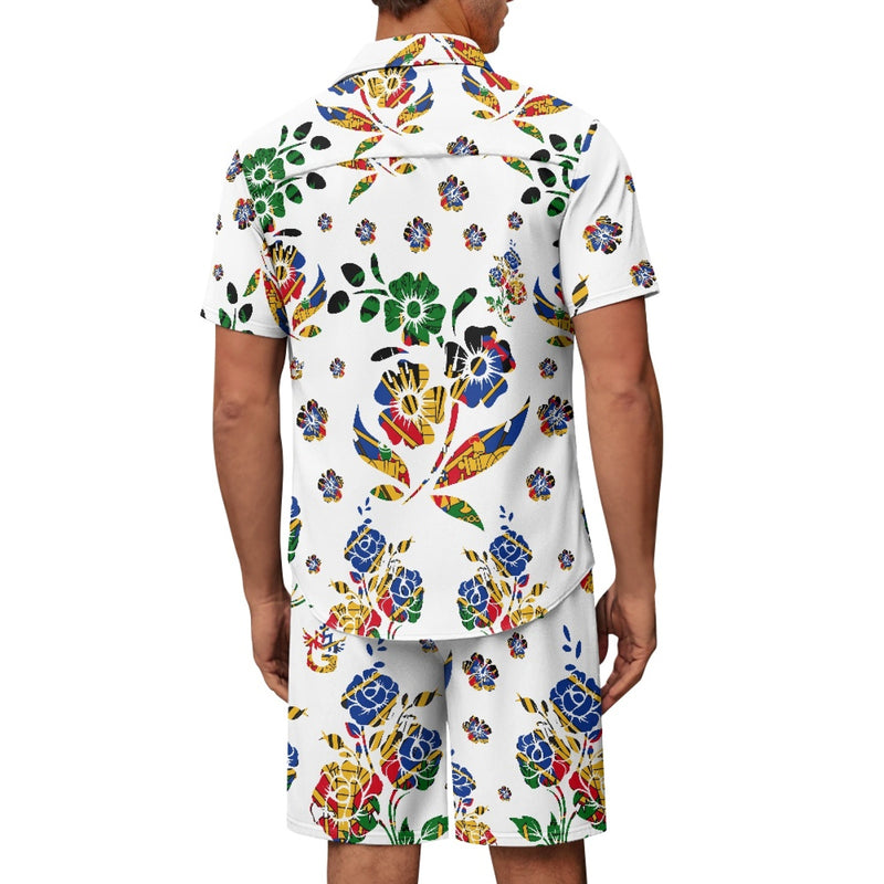TMMG HAITI NATIONAL FLOWER CHOUBLAK HIBISCUS MEN'S CABANA SET