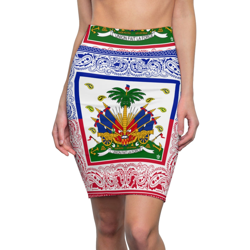 TMMG Haitian Flag Bandana Women's Pencil Skirt