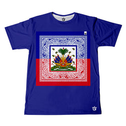 BLUE TMMG HAITIAN FLAG BANDANA  T-SHIRT