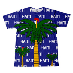 TMMG BLUE HAITI PALM TREES T-SHIRT