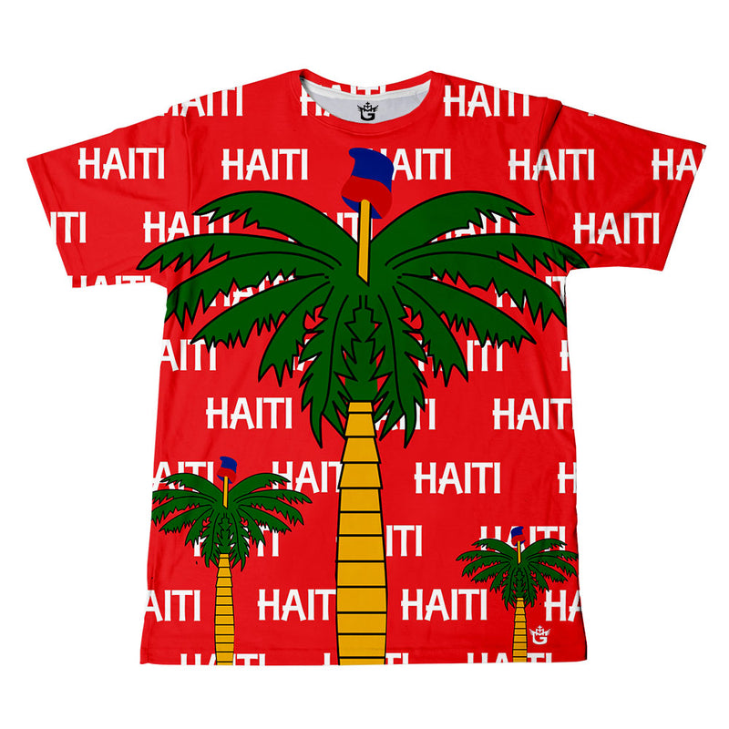 TMMG RED HAITI PALM TREES T-SHIRT
