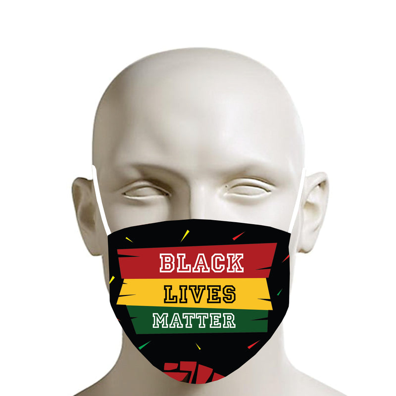 TMMG BLACK LIVES MATTER FACE MASK white font