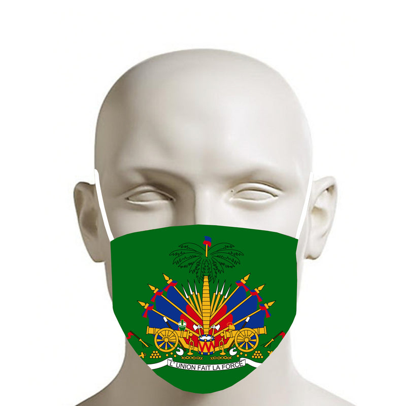 GREEN TMMG HAITIAN FLAG FACE MASK