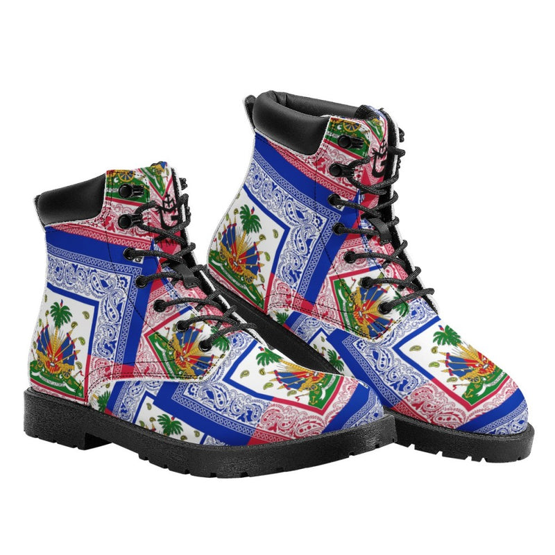 TMMG HAITI HAITIAN FLAG BANDANA BOOTS