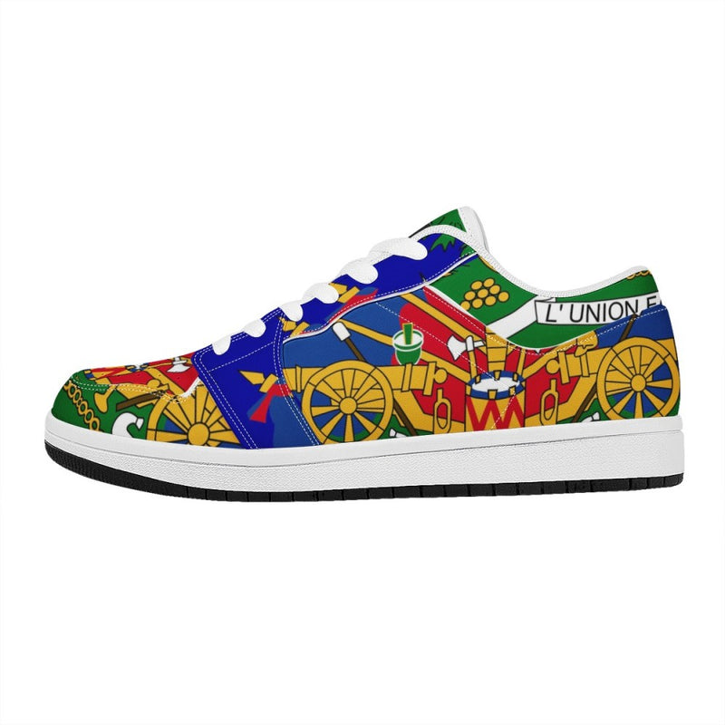 TMMG HAITI Haitian Flag Low Top Leather Sneakers