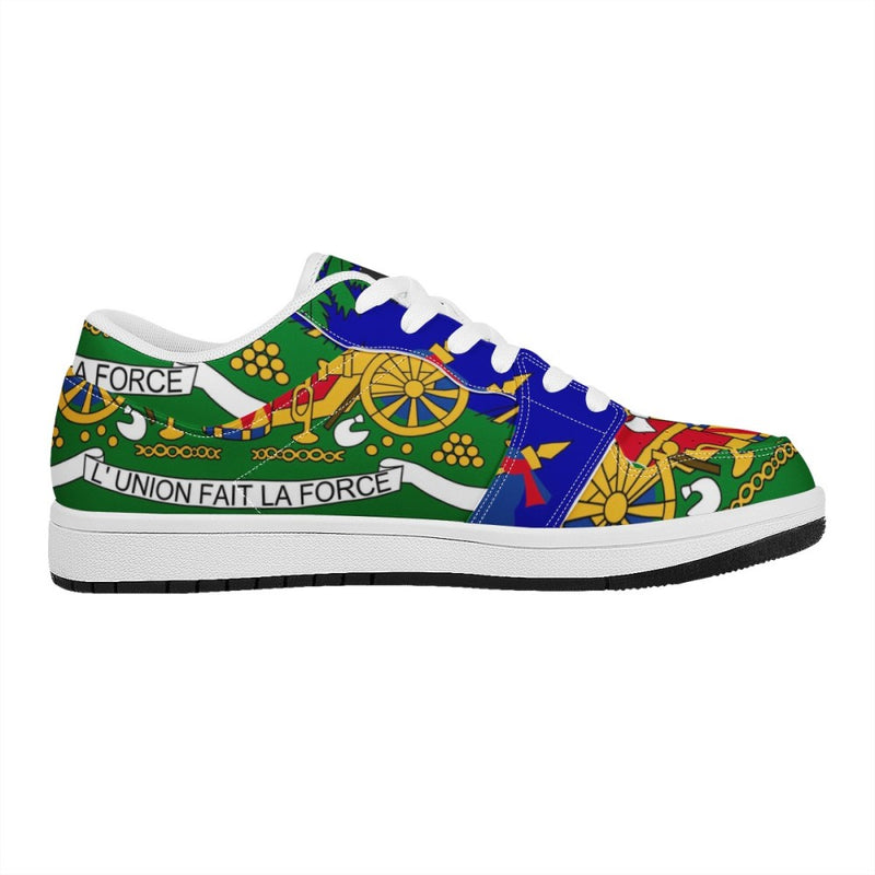 TMMG HAITI Haitian Flag Low Top Leather Sneakers