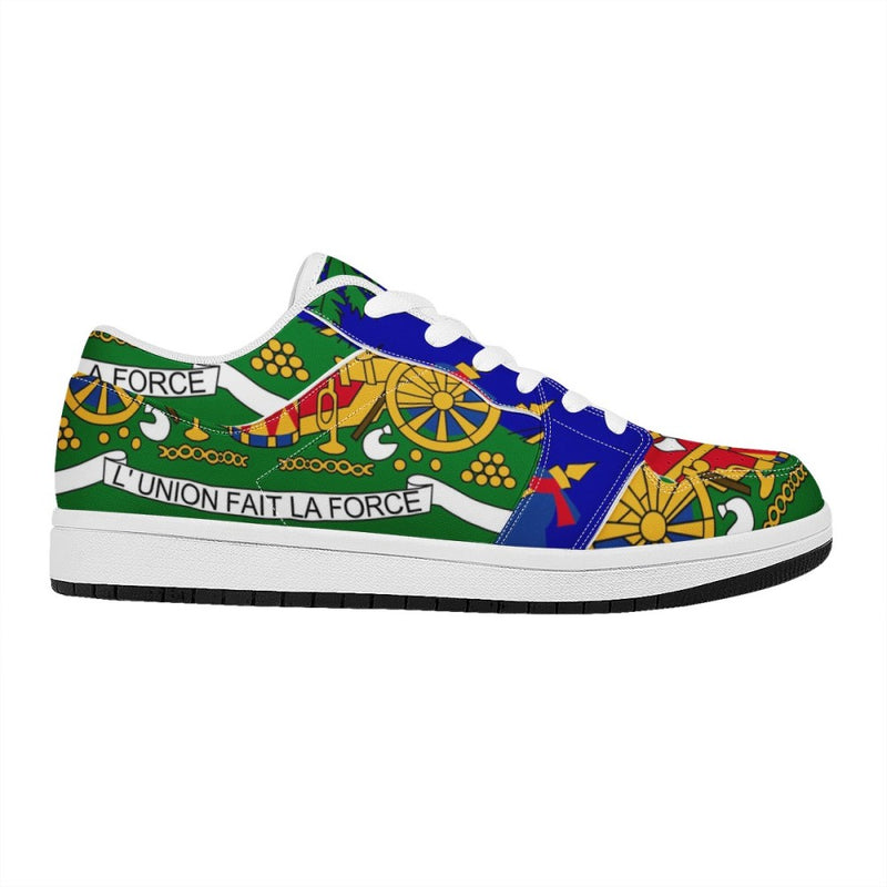 TMMG HAITI Haitian Flag Low Top Leather Sneakers